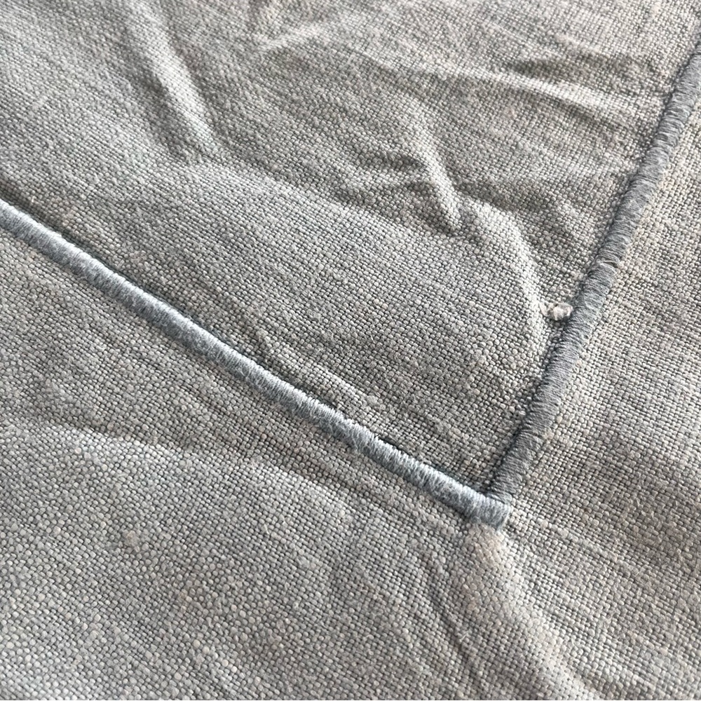 Vintage Solid Blue Color Cotton Tablecloth Approximately 42 x 44 - Picture 6 of 15